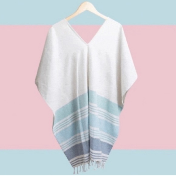 NWT Tribe Alive Caftan coverup seafoam - Picture 3 of 12